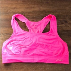 Hot pink sports bra